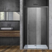 Душевая дверь в нишу Vincea Soft VDS-3SO120CLGM 120 см, профиль вороненая сталь, стекло прозрачное