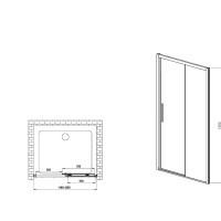 Душевая дверь в нишу Vincea Soft VDS-3SO120CLGM 120 см, профиль вороненая сталь, стекло прозрачное