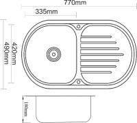Мойка кухонная Zorg Inox PVD SZR 7749  GRAFIT графит