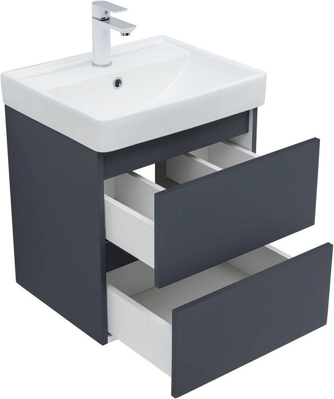 Тумба с раковиной Aquanet Вега 2.0 50 подвесная, маренго