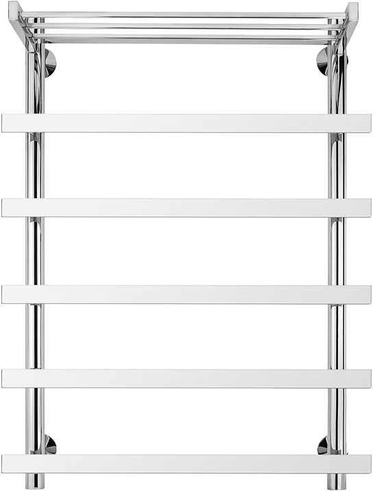 Полотенцесушитель электрический Secado Понтида 1 СП, L 80x60 см, подключение слева, глянцевый хром, лесенка, с полкой