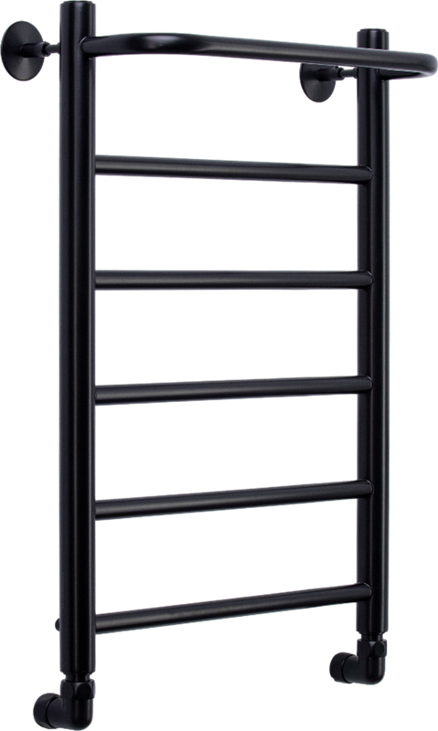 Полотенцесушитель водяной Comfysan Capri W-6 60х40 60x45 см, черный матовый, лесенка