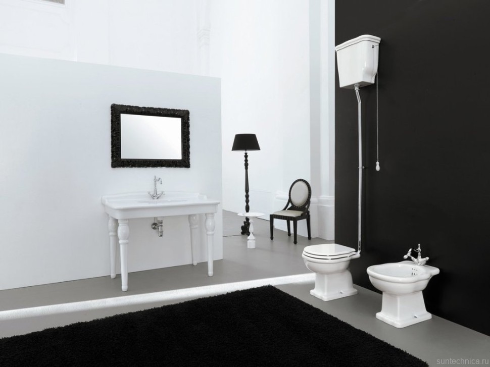 Унитаз ArtCeram Hermitage HEV002 с высоким бачком, с микролифтом, фурнитура хром