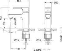 Смеситель для раковины Lemark Aura LM0606C
