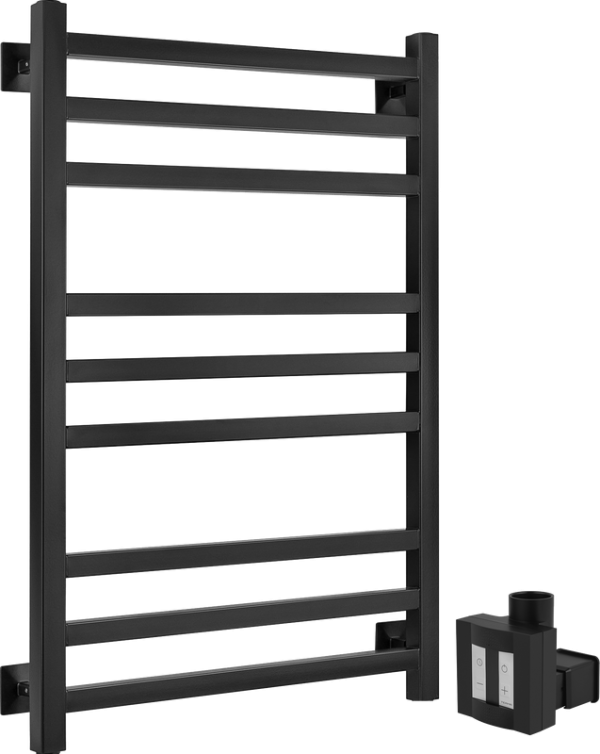 Полотенцесушитель электрический Secado Корато 3 , 85x55 см, скрытое подключение слева, матовый черный, лесенка