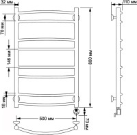 Полотенцесушитель электрический Secado Милан 2 85x55 см, подключение справа, бронза, лесенка, латунь