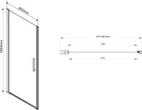 Душевая дверь в нишу Vincea Orta VPP-1O900CH-R 90 см, хром, стекло шиншилла, R