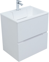 Тумба с раковиной Aquanet Джейн 60 подвесная, белая матовая