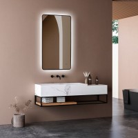 Зеркало Abber See AG6102SCB 60х100 см, с подсветкой, черное