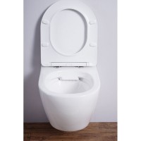 Комплект 3 в 1 Унитаз подвесной Esbano Azalea ESUPAZALW + Инсталляция Fram + Кнопка ESINMTK60ST цвет сатин