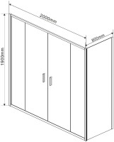 Душевой уголок Vincea Garda VSR-1G28020CL 200x80 см, профиль хром, стекло прозрачное