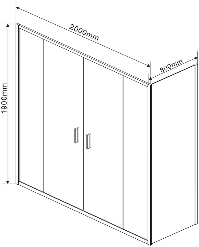 Душевой уголок Vincea Garda VSR-1G28020CL 200x80 см, профиль хром, стекло прозрачное