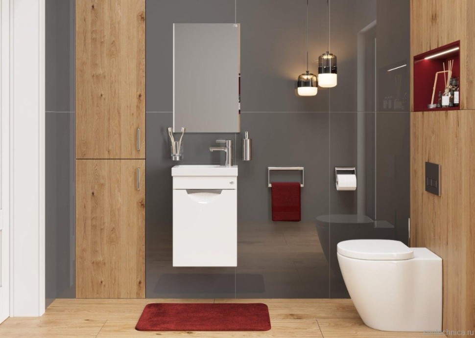 Тумба с раковиной Onika Комо 40 подвесная, белая