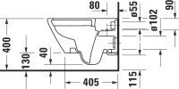 Унитаз подвесной Duravit D-Neo 2577090000, безободковый