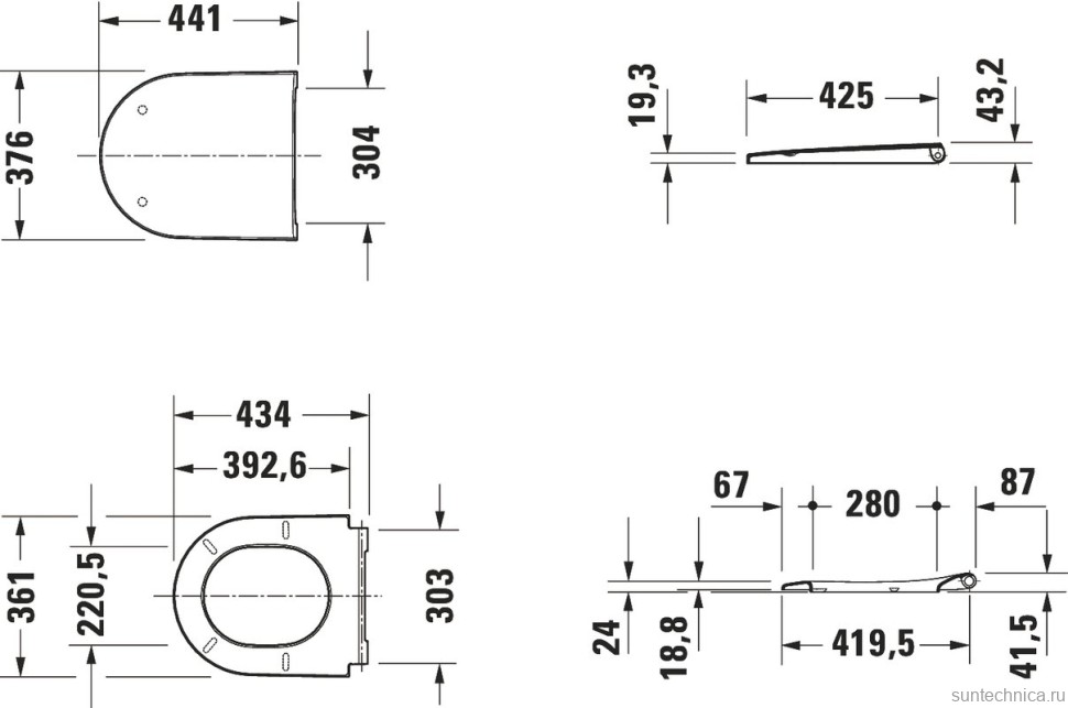 Унитаз подвесной Duravit D-Neo 2577090000, безободковый