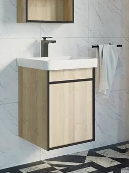 Мебель для ванной комнаты Comforty Вена 45 подвесная, дымчатый дуб