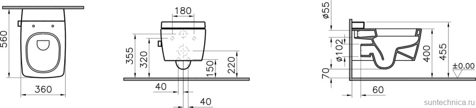 Унитаз подвесной VitrA Metropole Rim-Ex 7672B003-1686 с функциями VitrAflush и VitrAfresh, с емкостью для чистящей жидкости