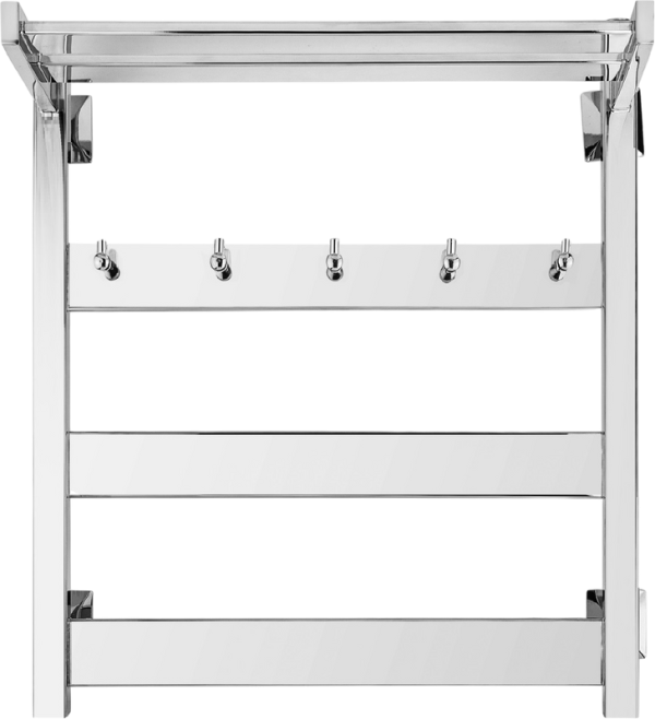 Полотенцесушитель электрический Secado Комано 1 КСП L 65x55 см, подключение слева, хром, лесенка, с полкой