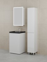 Мебель для ванной комнаты Style Line Батлер Люкс Plus 50 напольная, белый глянец, раковина антрацит