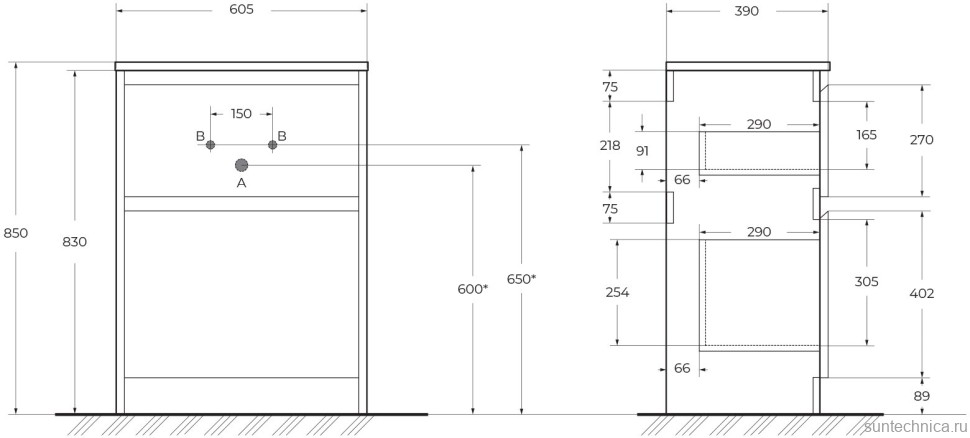 Мебель для ванной комнаты BelBagno Kraft 39 60 напольная, bianco opaco