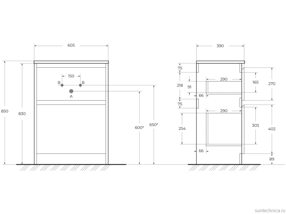 Мебель для ванной комнаты BelBagno Kraft 39 60 напольная, bianco opaco
