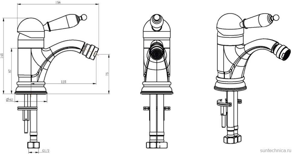 Смеситель для биде Boheme Crystal 286-CRST