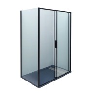 Душевой уголок Aquanet Pleasure Evo AE65-N140-BT 140х90, профиль матовый черный, стекло прозрачное