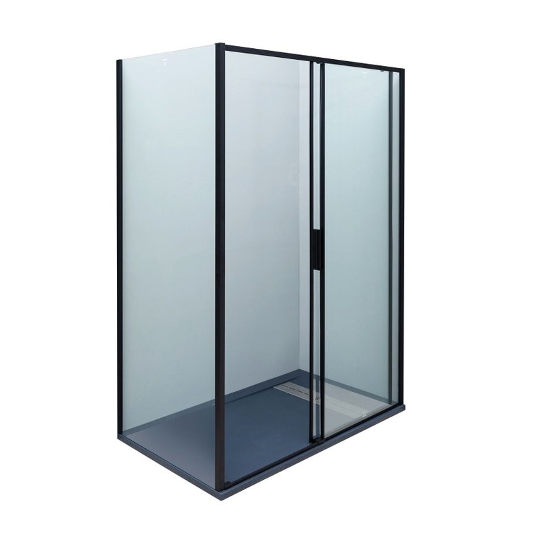 Душевой уголок Aquanet Pleasure Evo AE65-N140-BT 140х90, профиль матовый черный, стекло прозрачное