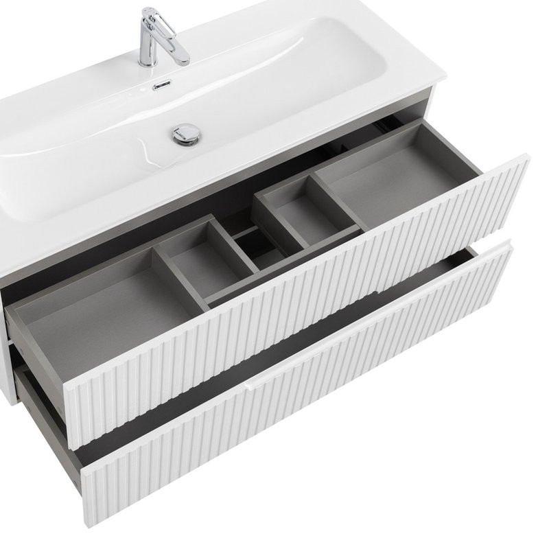 Мебель для ванной комнаты Cezares Duet 120 ясень белый софт, раковина Cezares CZR-8073-120