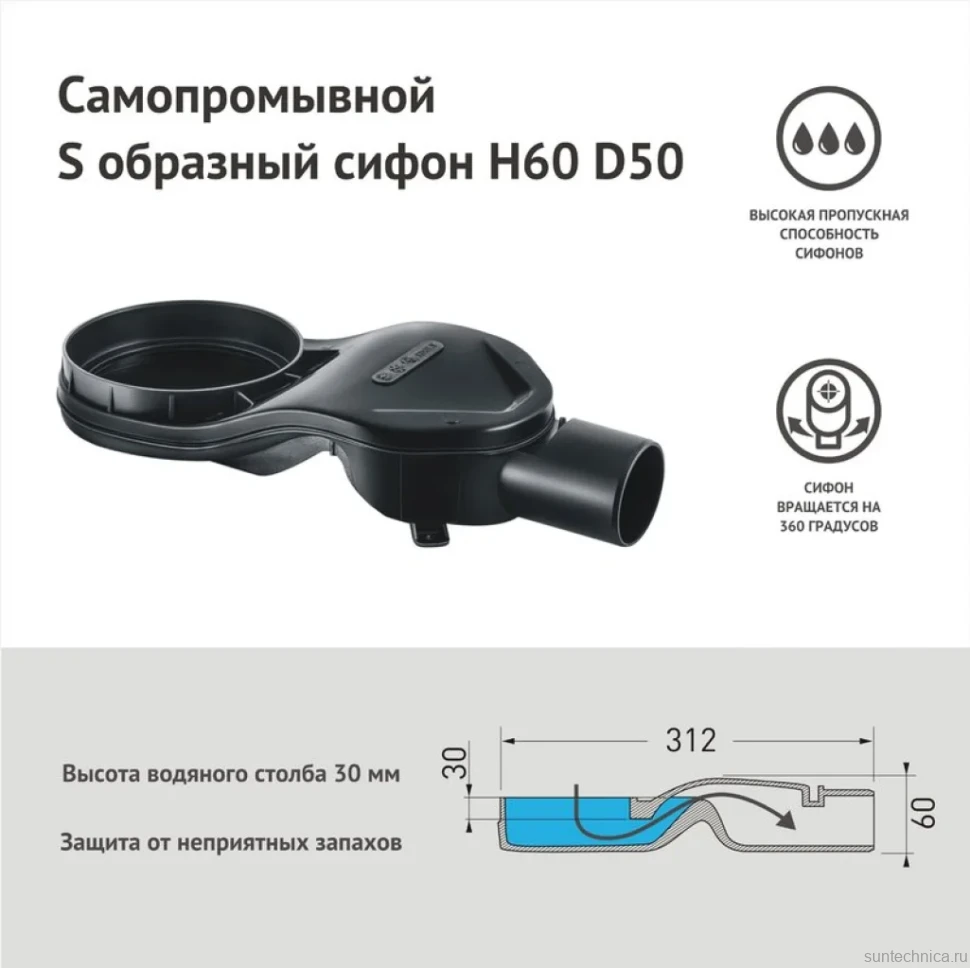 Душевой трап (лоток) Berges Wall 090156 60 см