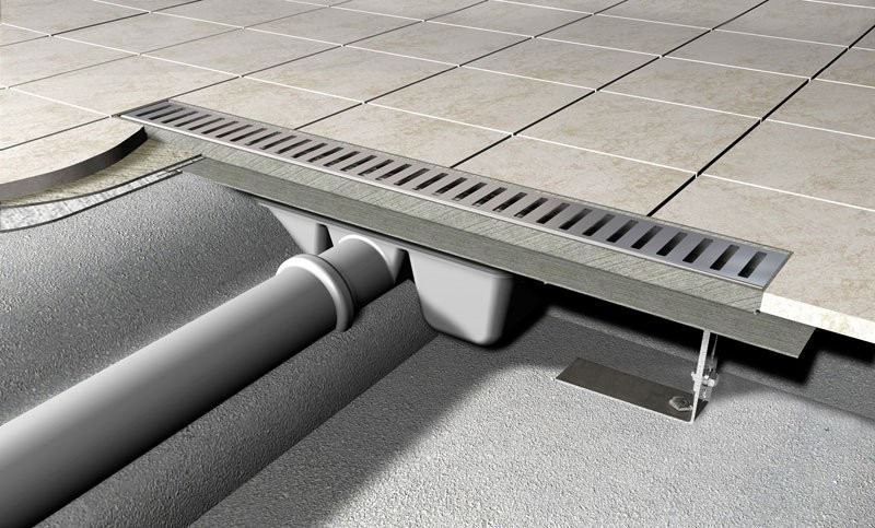 Душевой трап (лоток) AlcaPlast APZ1 SMART-LINE-550 с опорами и решеткой