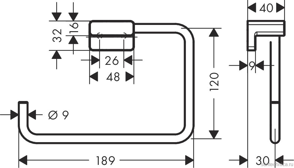 Полотенцедержатель Hansgrohe AddStoris 41754000 хром