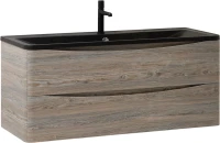 Тумба с раковиной BelBagno Acqua 120 подвесная, pino scania, черная матовая раковина