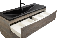 Тумба с раковиной BelBagno Acqua 120 подвесная, pino scania, черная матовая раковина