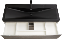 Тумба с раковиной BelBagno Acqua 120 подвесная, pino scania, черная матовая раковина