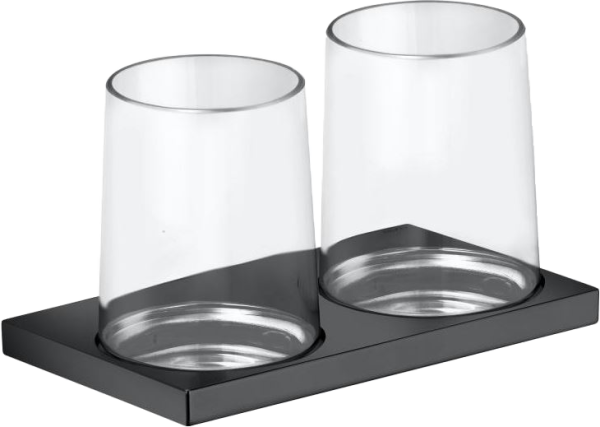 Стакан Keuco Edition 11 11151139000 двойной, хром черный шлифованный