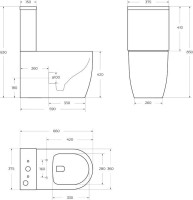 Унитаз-компакт напольный BelBagno Marino BB105CPR безободковый, крышка BB2034SC с микролифтом, бачок BB105T