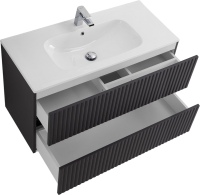 Тумба с раковиной Art&Max Torino 90 подвесная, графит