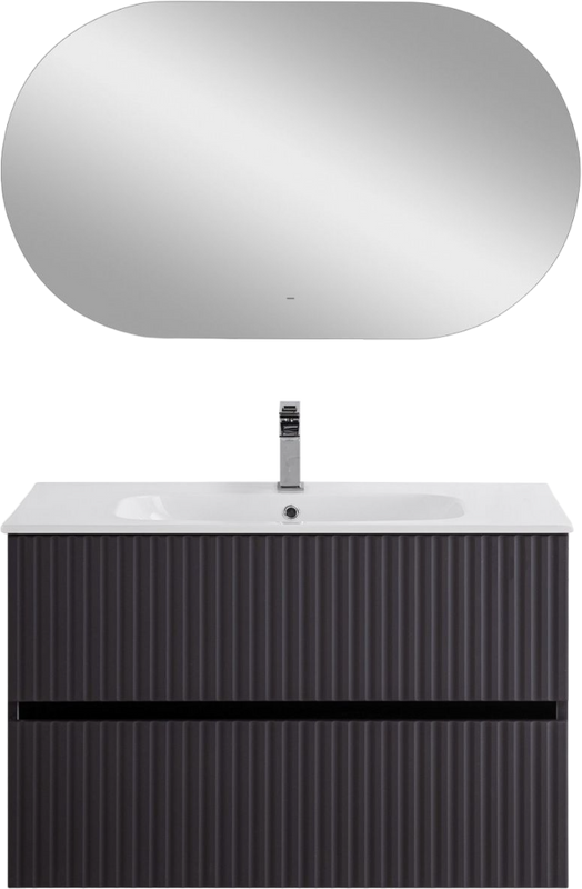 Тумба с раковиной Art&Max Torino 90 подвесная, графит