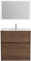 Мебель для ванной комнаты BelBagno Kraft 100 напольная, rovere tabacco, раковина LOV-1000-LVB
