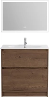Мебель для ванной комнаты BelBagno Kraft 100 напольная, rovere tabacco, раковина LOV-1000-LVB