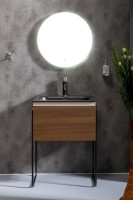 Тумба с раковиной Armadi Art Vallessi 60, подвесная, дуб темный матовый фактурный