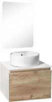 Мебель для ванной комнаты Runo Бари 60 крафтовый дуб, раковина Sole 40