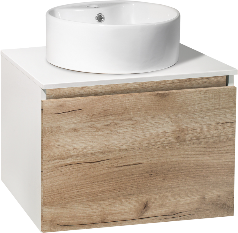 Мебель для ванной комнаты Runo Бари 60 крафтовый дуб, раковина Sole 40