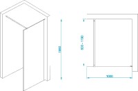 Душевая перегородка RGW Walk In WA-002B 100х195, профиль черный