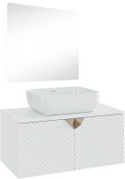 Мебель для ванной комнаты Runo Андорра 85 белая матовая, белый глянец, раковина Cuatro 50