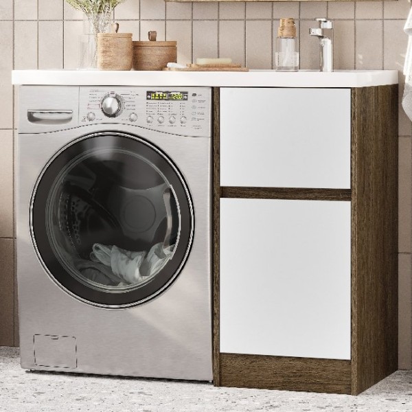 Тумба с раковиной AQUATON Лондри 40 R, дуб кантри, белый