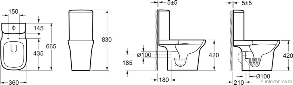 Унитаз-компакт напольный Lavinia Boho Bristol Rimless 3305001R безободковый, с микролифтом