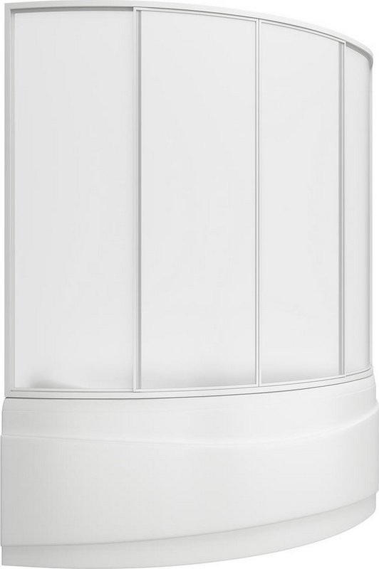 Шторка на ванну Bas Вектра, 4 ств., пластик