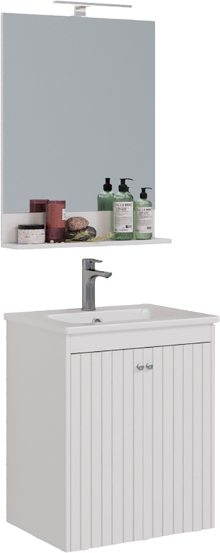 Мебель для ванной комнаты Lemark Romance 60 белая глянцевая